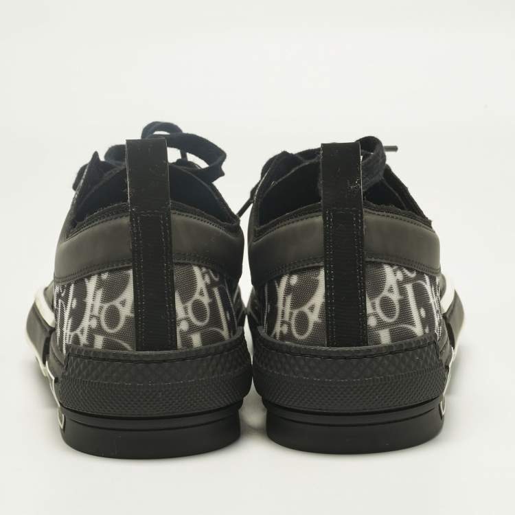 Pre Owned Dior Black Mesh and PVC B23 Lace Up Sneakers Size 42