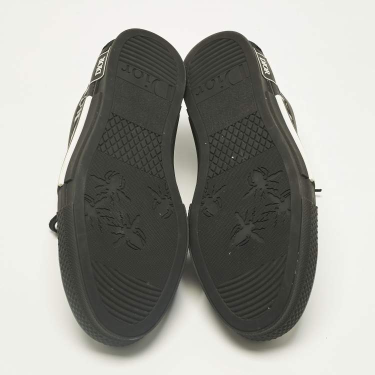 Pre Owned Dior Black Mesh and PVC B23 Lace Up Sneakers Size 42