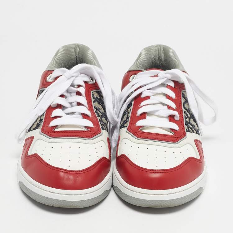 Pre Owned Dior Multicolor Leather and Oblique Canvas B27 Sneakers Size 44