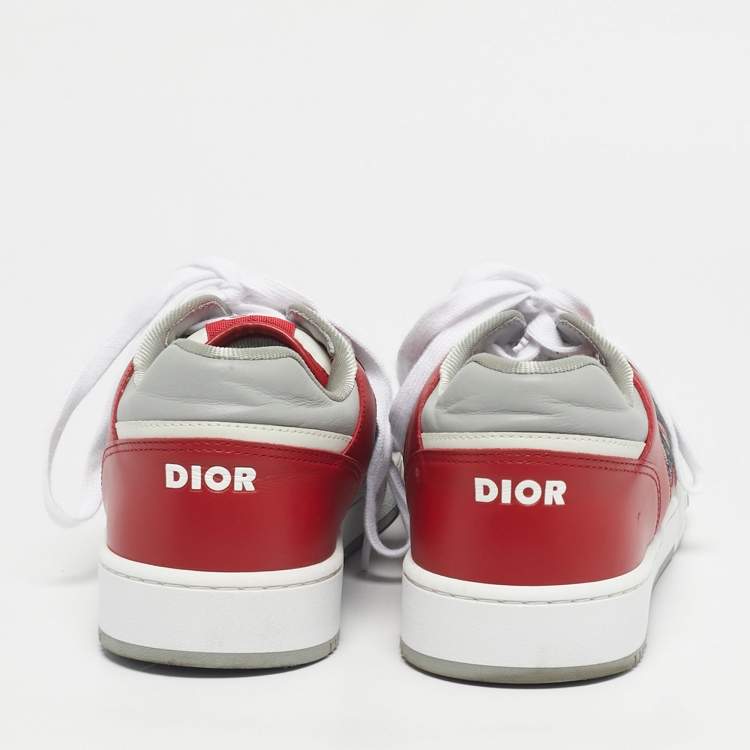 Pre Owned Dior Multicolor Leather and Oblique Canvas B27 Sneakers Size 44