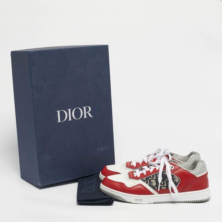 Pre Owned Dior Multicolor Leather and Oblique Canvas B27 Sneakers Size 44