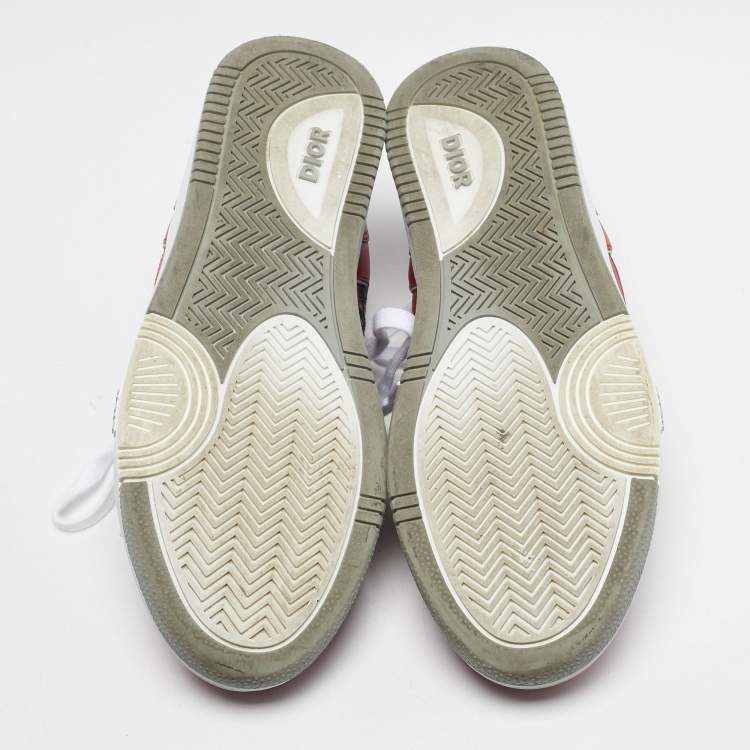 Pre Owned Dior Multicolor Leather and Oblique Canvas B27 Sneakers Size 44