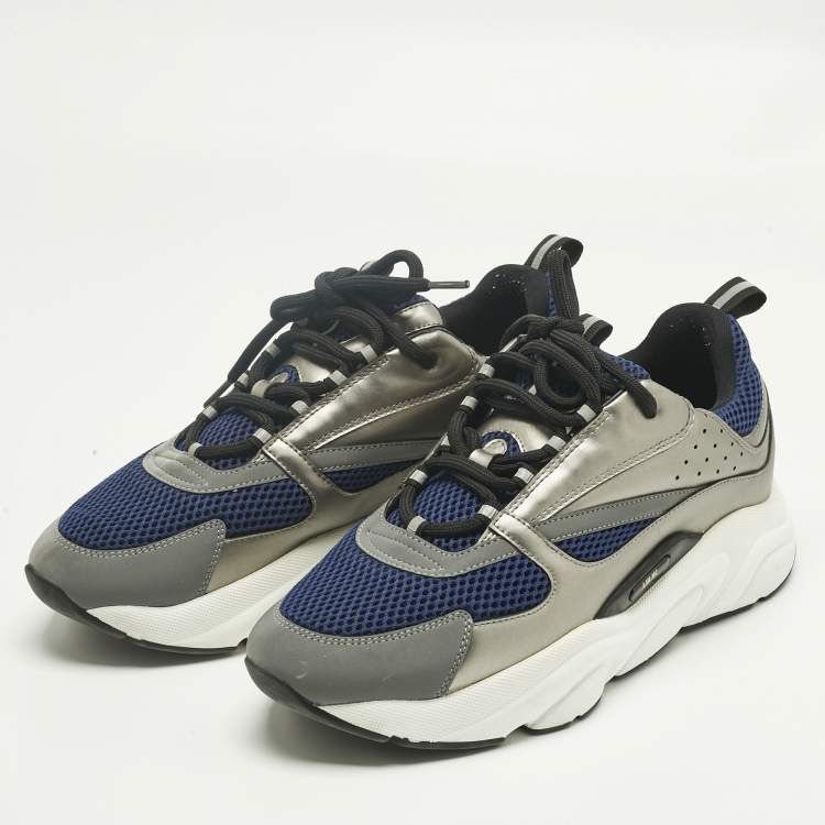 Pre Owned Dior Multicolor Mesh and Leather B22 Sneakers Size 44