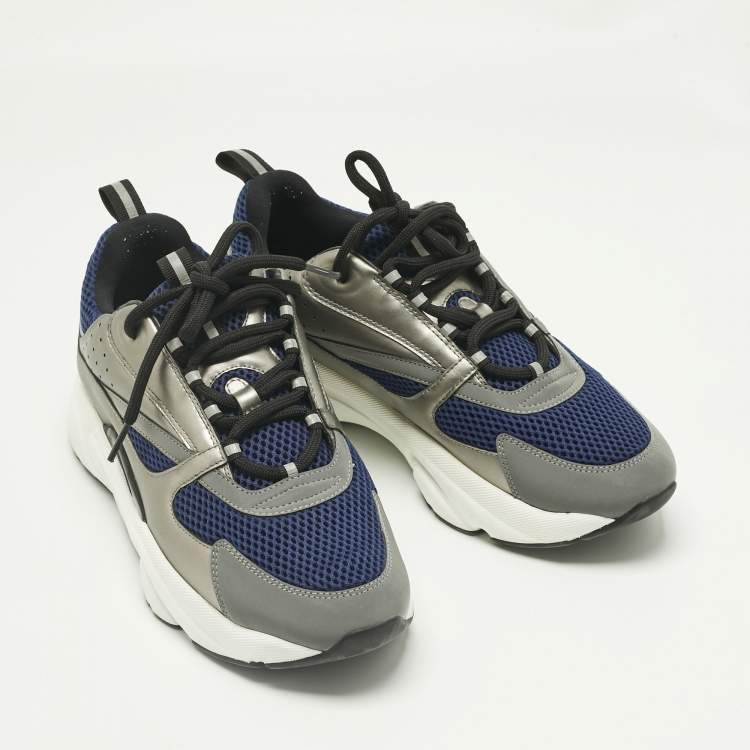 Pre Owned Dior Multicolor Mesh and Leather B22 Sneakers Size 44