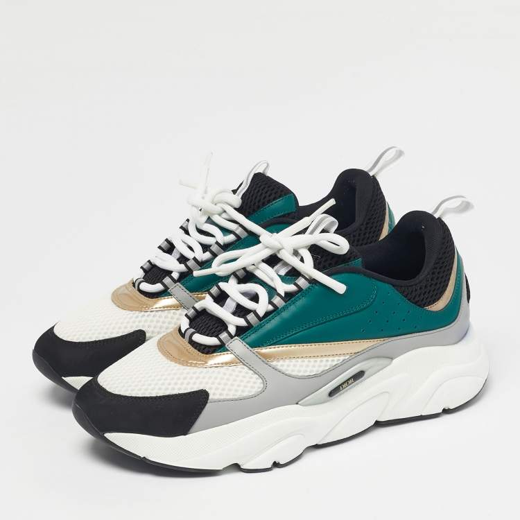 Pre Owned Dior Multicolor Mesh and Leather B22 Sneakers Size 44