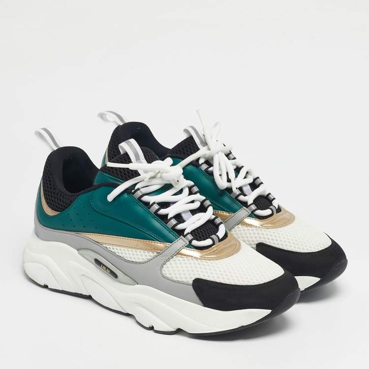 Pre Owned Dior Multicolor Mesh and Leather B22 Sneakers Size 44
