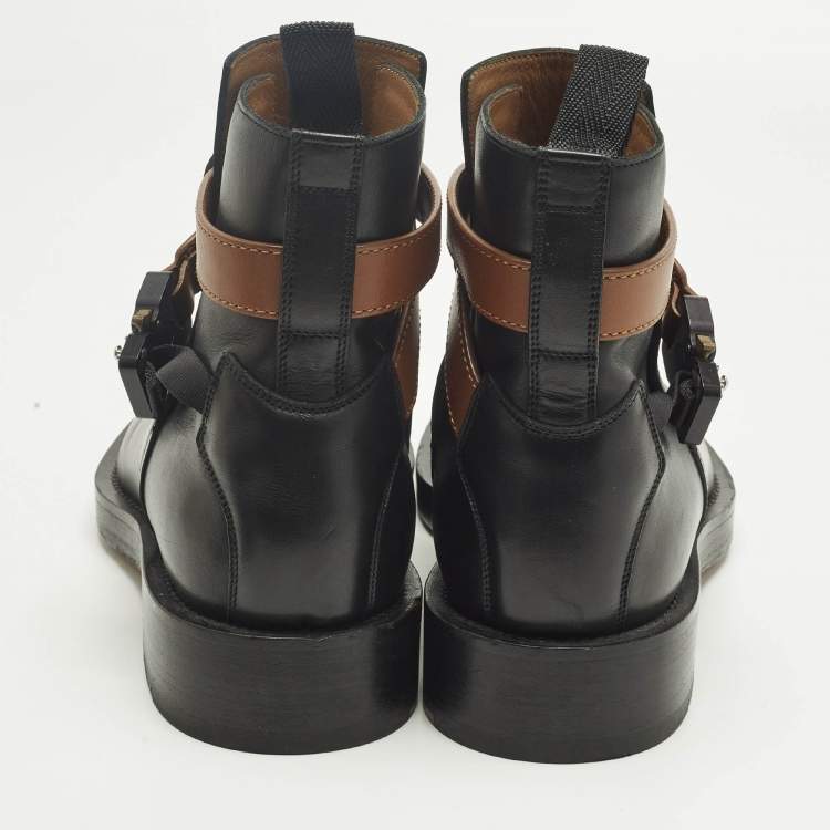 Pre Owned Dior Black Leather Evidence Jodhpur Buckle Ankle Length Boots Size 41