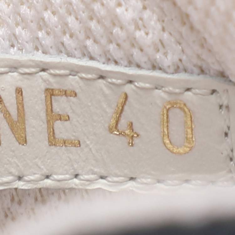 Pre Owned Dior White/Navy Blue Leather and Rubber Dior ID Lace Up Sneakers Size 40