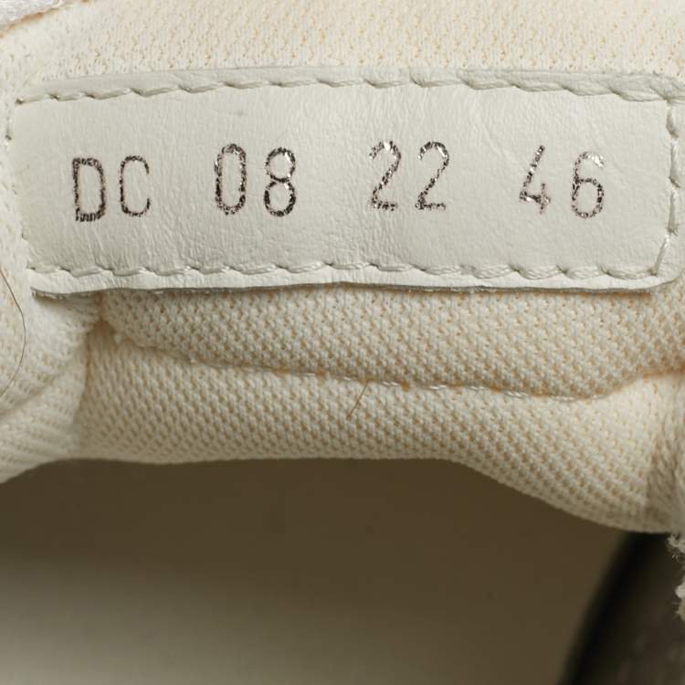 Pre Owned Dior B25 Size 46 Green/White Mesh, PVC and Suede Low Top Sneakers