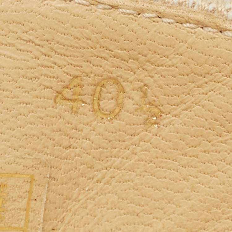 Pre Owned Dior Granville Size 40.5 Beige Canvas Crisscross Flat Slide