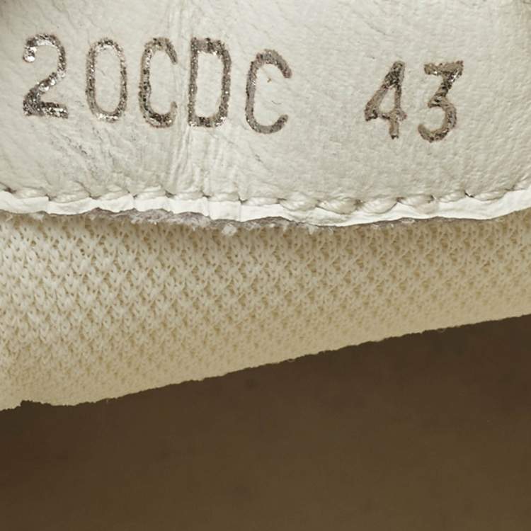 Pre Owned Dior B24 Runtek Up Size 43 Grey/White Fabric and Leather Low Top Sneakers