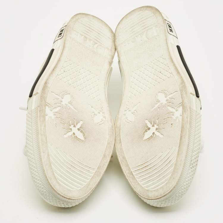 Pre Owned Dior B23 Size 45 White Mesh and Rubber Lace Up Sneakers