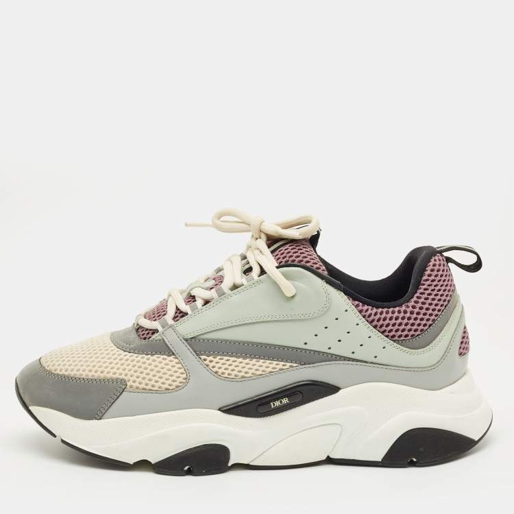 Pre Owned Dior B22 Size 44.5 Multicolor Leather and Mesh Low Top Sneakers