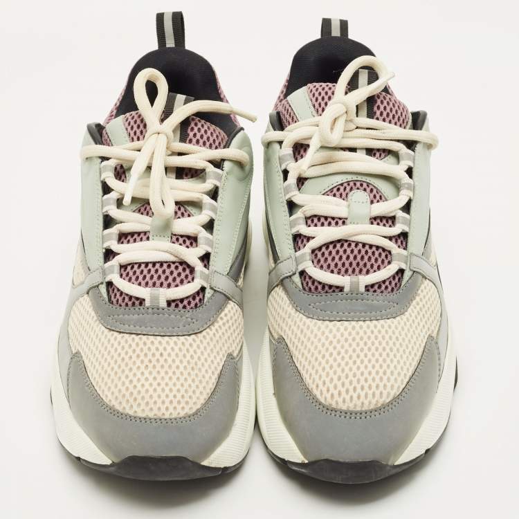 Pre Owned Dior B22 Size 44.5 Multicolor Leather and Mesh Low Top Sneakers