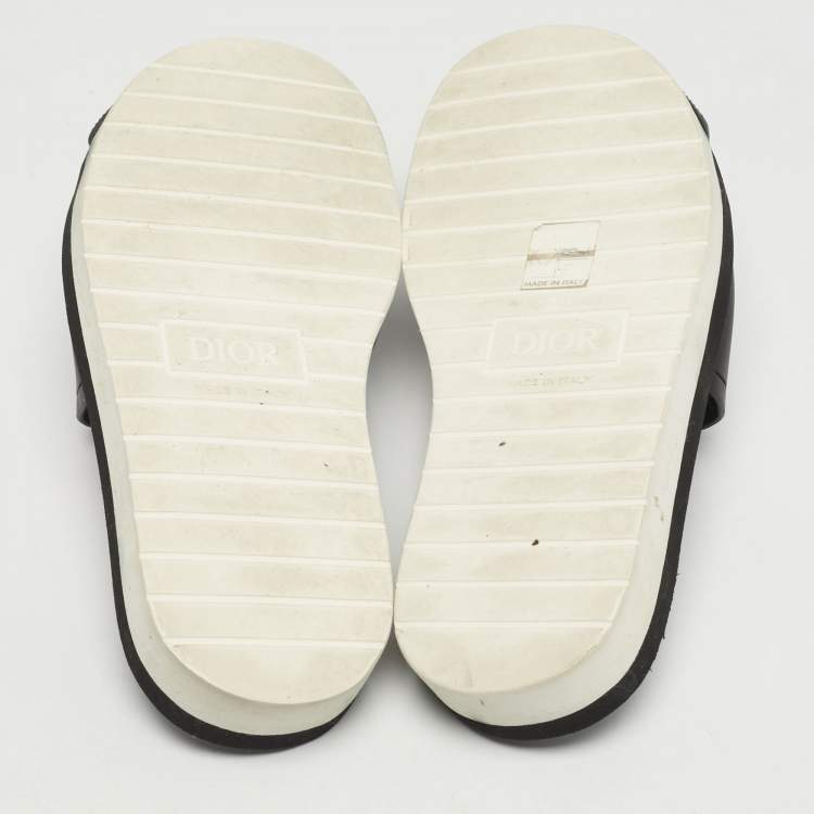 Pre Owned Dior Alpha Size 40 Black Rubber Flat Slide  Sandals