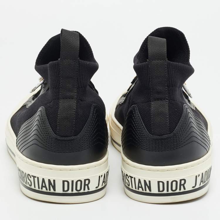 Pre Owned Dior Walk'n'Dior Size 41.5 Black Canvas and Leather Lace Up Sneakers