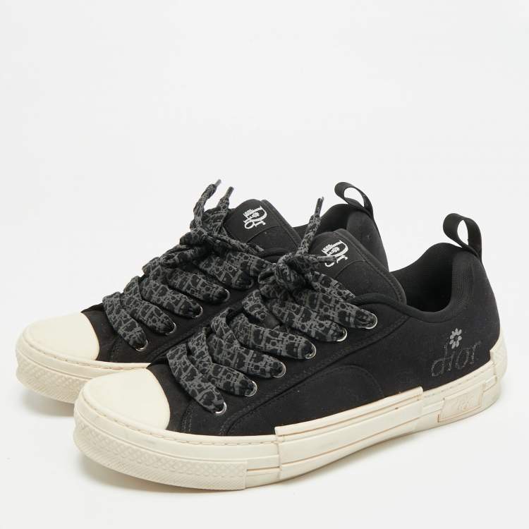 Pre Owned Dior B23 Skater Size 43 Black Canvas Low Top Sneakers