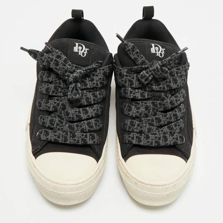 Pre Owned Dior B23 Skater Size 43 Black Canvas Low Top Sneakers