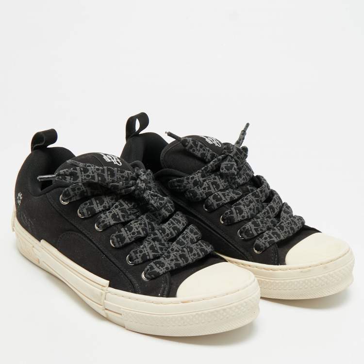 Pre Owned Dior B23 Skater Size 43 Black Canvas Low Top Sneakers
