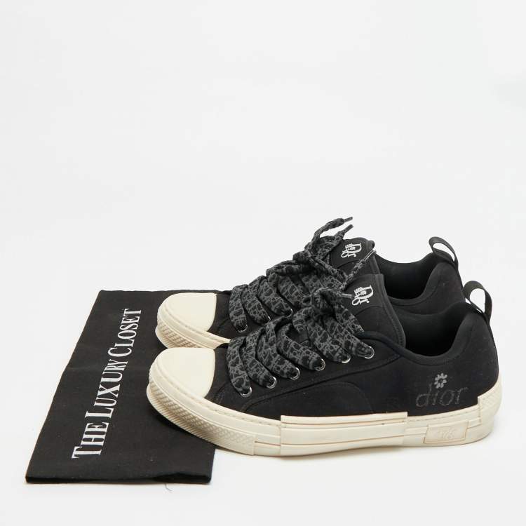 Pre Owned Dior B23 Skater Size 43 Black Canvas Low Top Sneakers