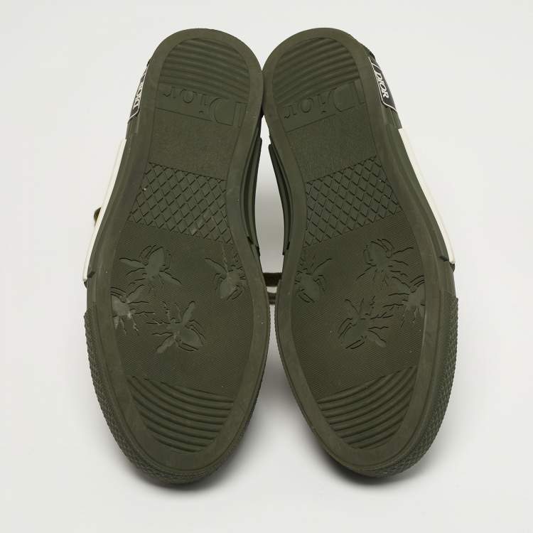 Pre Owned Dior B23 Size 41.5 Two Tone Mesh and PVC High Top Sneakers