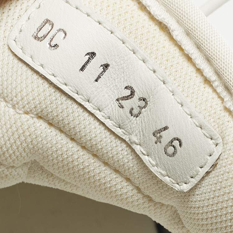 Pre Owned Dior B25 Size 46 Grey Oblique Fabric and Suede Lace Up Sneakers        