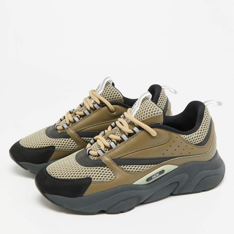 Pre Owned Dior B22 Size 42 Multicolor Leather and Mesh Low Top Sneakers