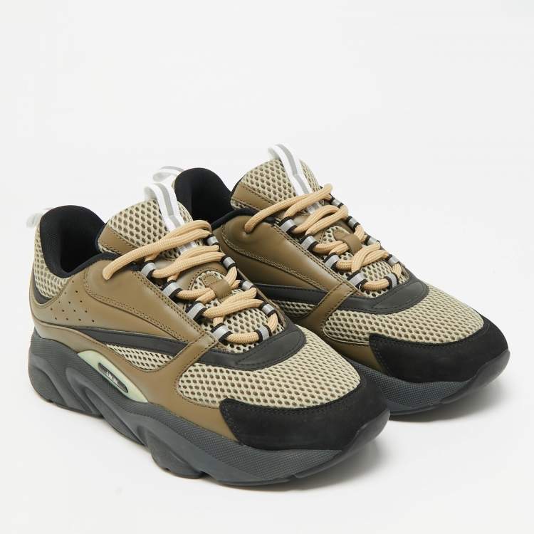 Pre Owned Dior B22 Size 42 Multicolor Leather and Mesh Low Top Sneakers