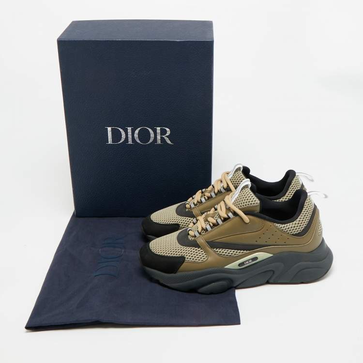 Pre Owned Dior B22 Size 42 Multicolor Leather and Mesh Low Top Sneakers
