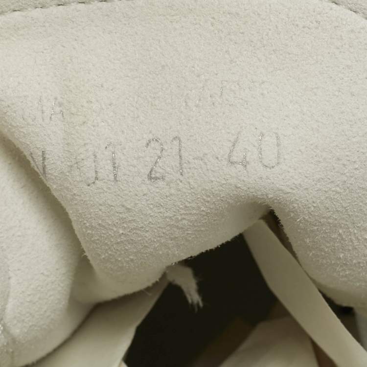 Pre Owned Dior B23 Size 40 White/Black Oblique Mesh and Rubber High Top Sneakers