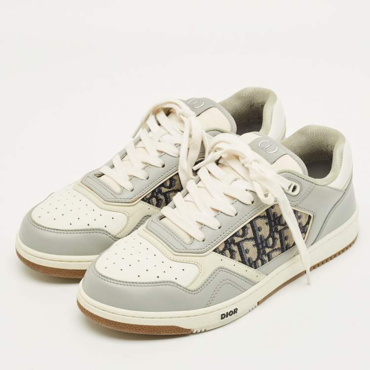 Pre Owned Dior b27 Size 43 Multicolor Canvas and Leather Lace Up Sneakers