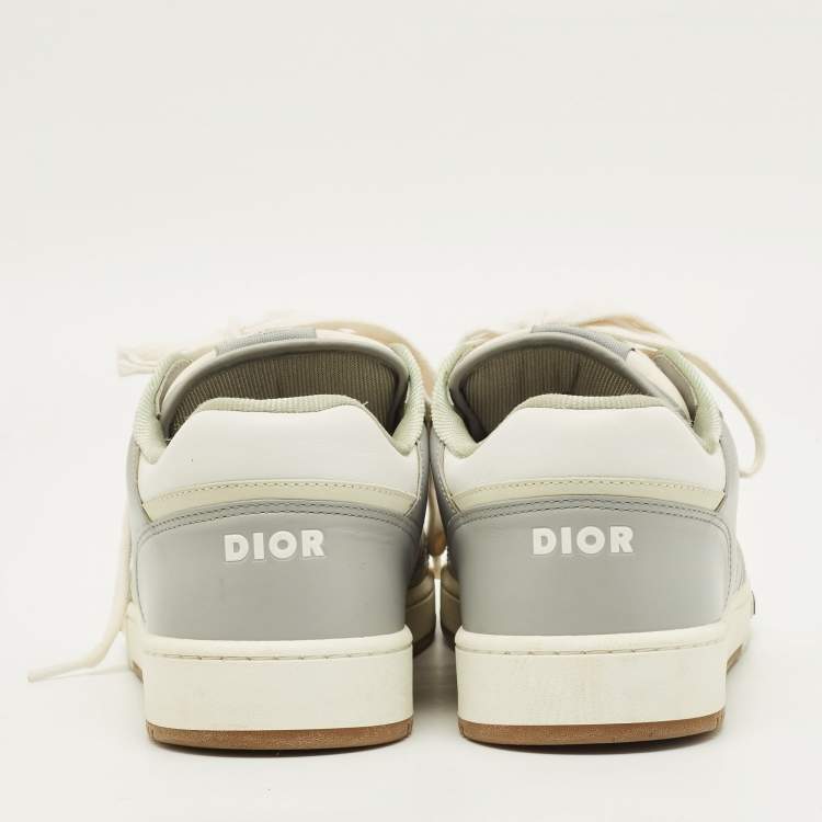 Pre Owned Dior b27 Size 43 Multicolor Canvas and Leather Lace Up Sneakers