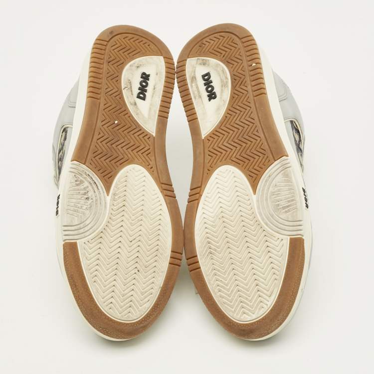 Pre Owned Dior b27 Size 43 Multicolor Canvas and Leather Lace Up Sneakers