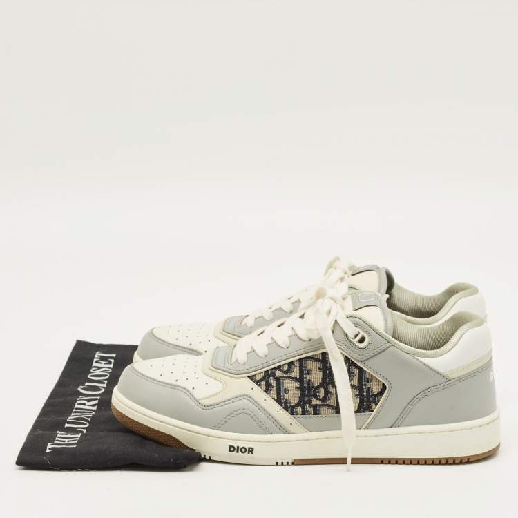 Pre Owned Dior b27 Size 43 Multicolor Canvas and Leather Lace Up Sneakers