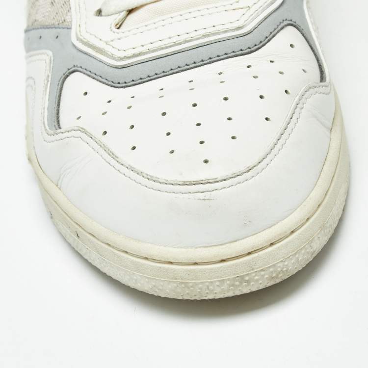 Pre Owned Dior b27 Size 43 Tricolor Oblique Canvas and Leather Lace Up Sneakers