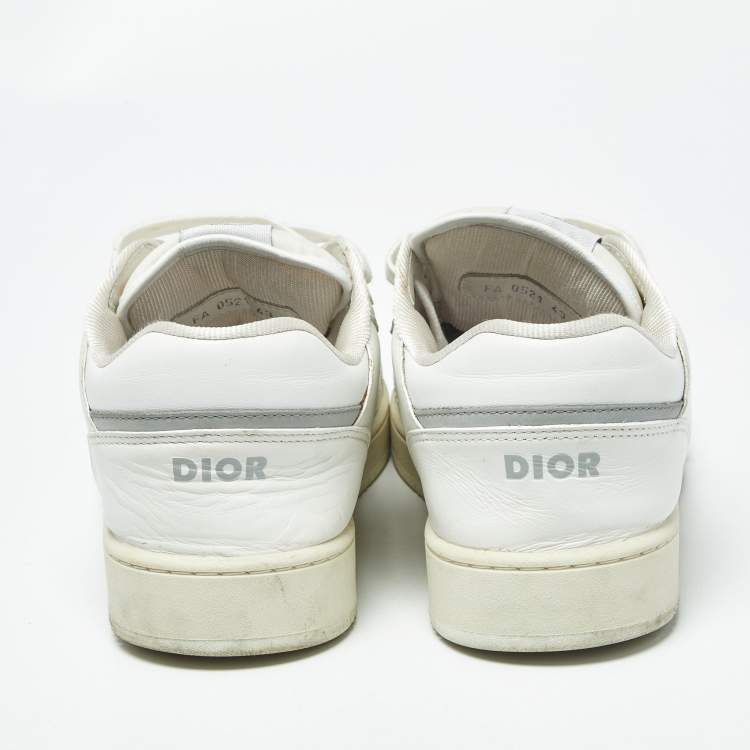 Pre Owned Dior b27 Size 43 Tricolor Oblique Canvas and Leather Lace Up Sneakers