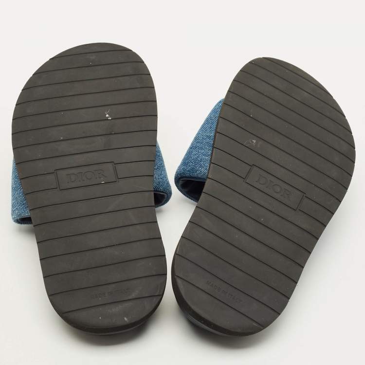 Pre Owned Dior Aqua Size 43 Blue Denim Slide Sandals
