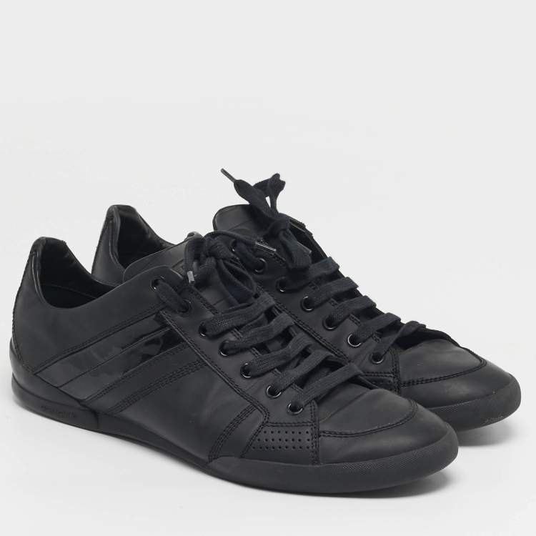 Pre Owned Dior Homme Size 41 Black Patent and Leather Low Top Sneakers
