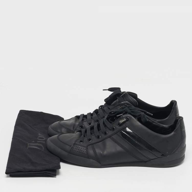 Pre Owned Dior Homme Size 41 Black Patent and Leather Low Top Sneakers