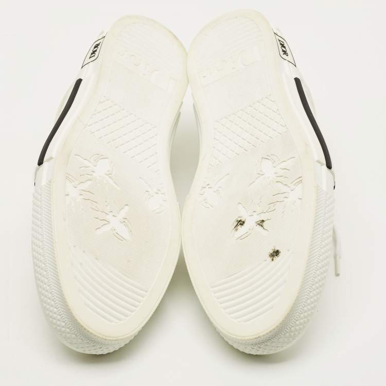 Pre Owned Dior B23 Size 45 White Mesh and PVC Lace Up Sneakers