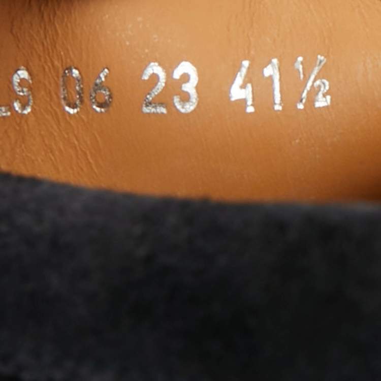 Pre Owned Dior Granville Size 41.5 Navy Blue Oblique Jacquard and Suede Loafers