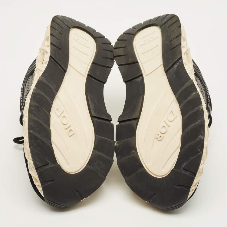 Pre Owned Dior B35 Size 41 Grey/Black Mesh and Suede NXXT Lace Up Sneakers