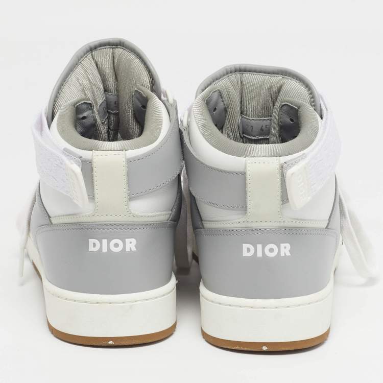 Pre Owned Dior B27 Size 45 Multicolor Jacquard and Leather High Top Sneakers