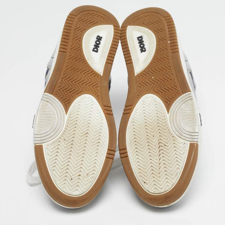 Pre Owned Dior B27 Size 45 Multicolor Jacquard and Leather High Top Sneakers