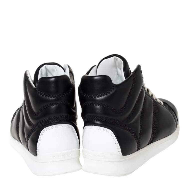 Pre Owned Dior Black Leather Lace High Top Sneakers Size 41