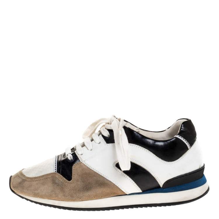 Pre Owned Dior Tricolor Suede Leather Low Top Sneakers Size 39
