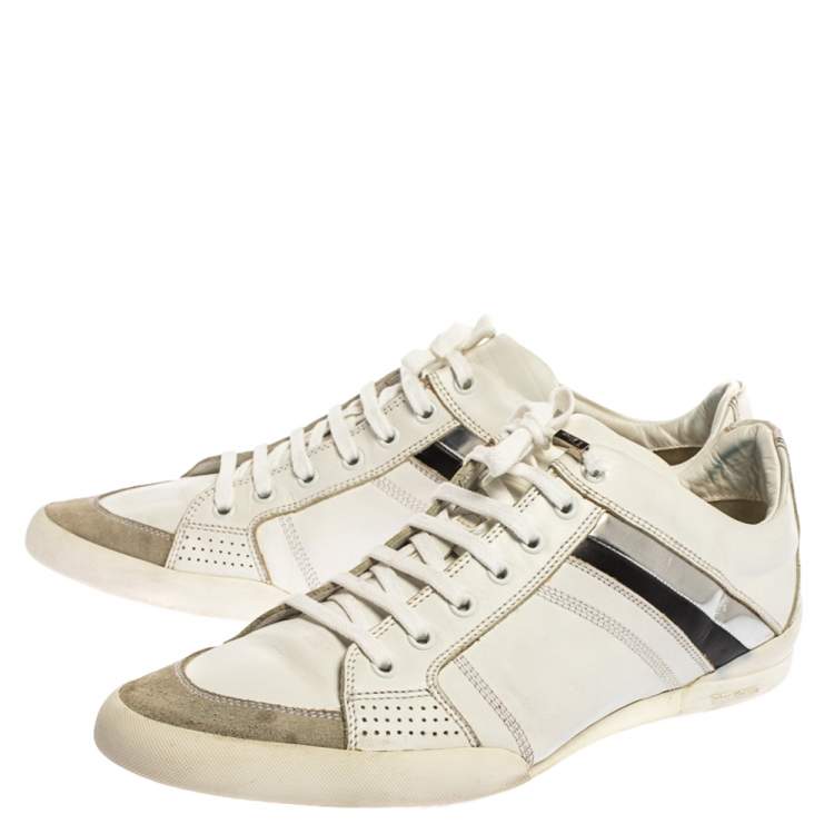 Pre Owned Dior Homme White Leather Low Top Sneakers Size 43