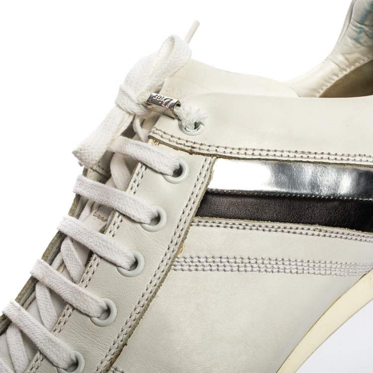 Pre Owned Dior Homme White Leather Low Top Sneakers Size 43