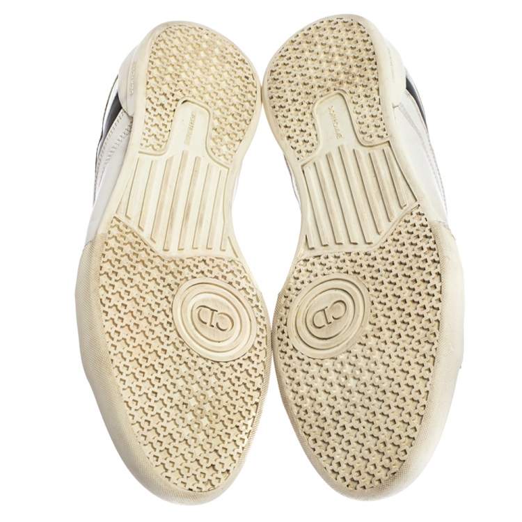 Pre Owned Dior Homme White Leather Low Top Sneakers Size 43