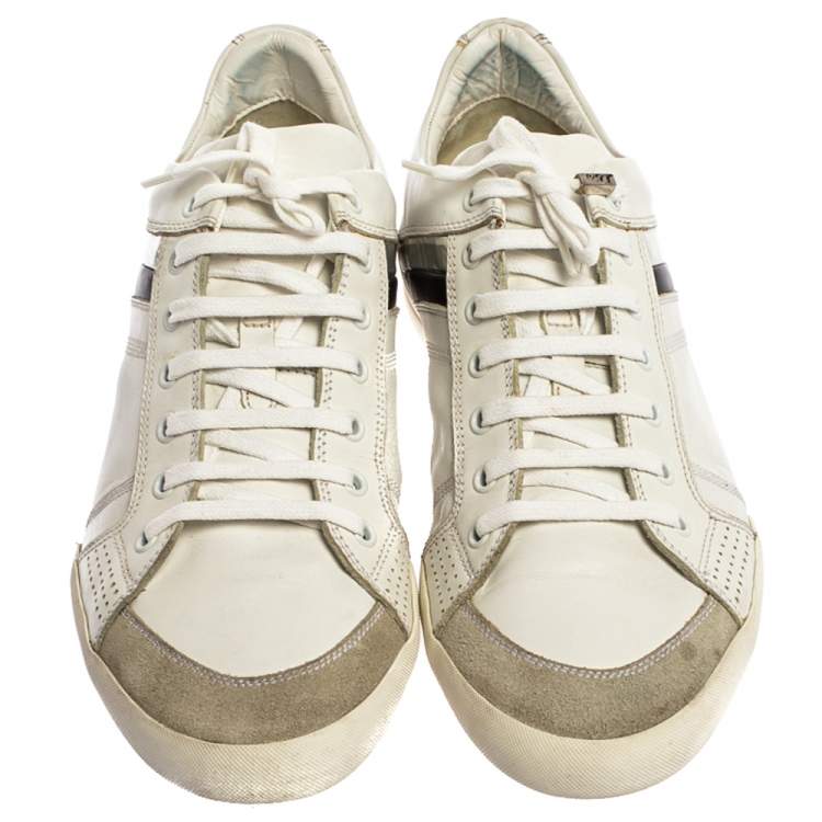 Pre Owned Dior Homme White Leather Low Top Sneakers Size 43
